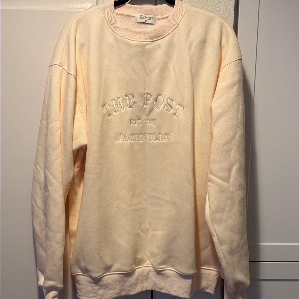 Post Cream Fleece Sweatshirt